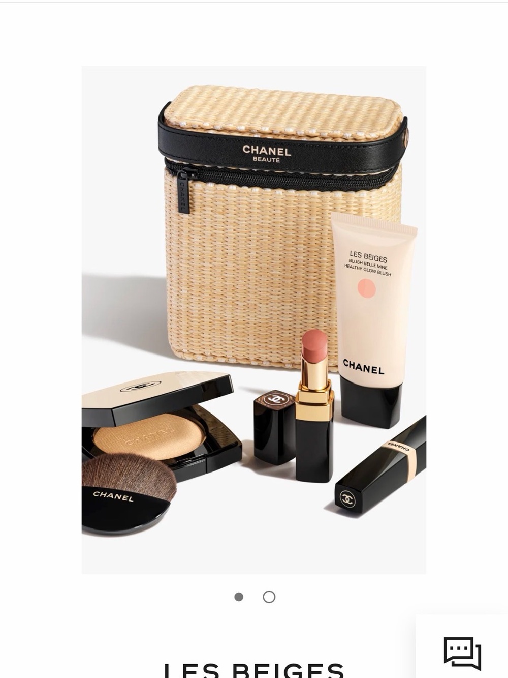 CHANEL Les Beiges Neutral Makeup Set with Woven Beige & Black Case